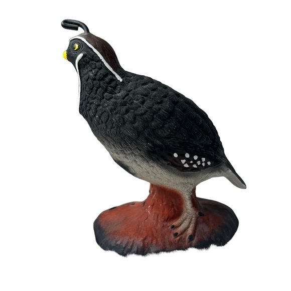 Ceramic Quail Bird Figurine Hand Painted Black Male Hand Painted 7.5” Tall CA NV - Picture 4 of 10